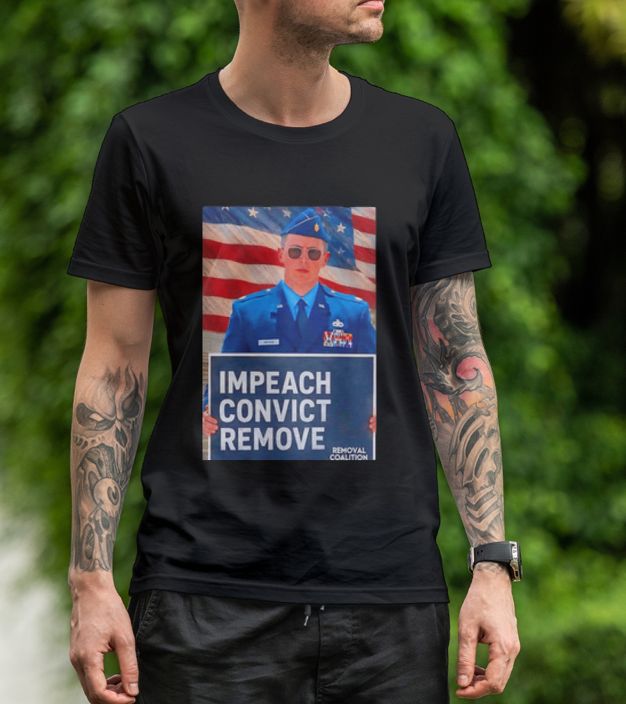 Impeach Convict Remove Major Jason Watson Sign With American Flag T-Shirt