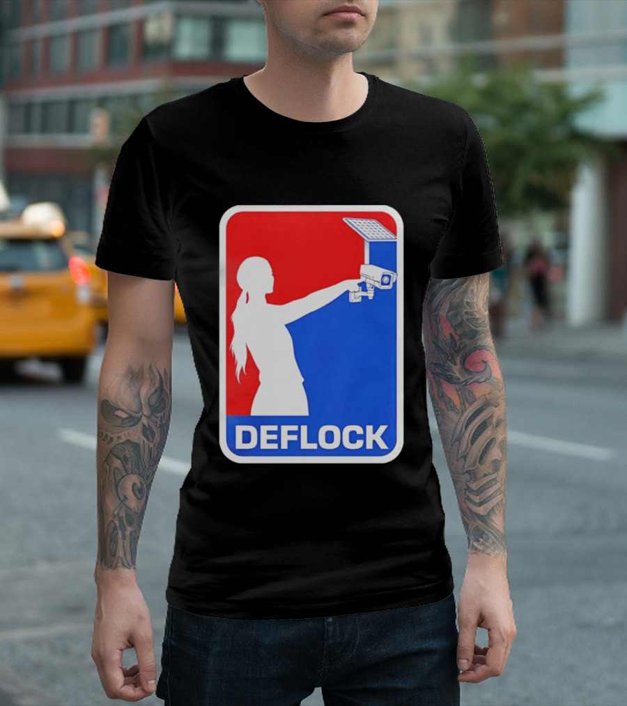 Deflock Woman Pointing At Security Camera T-Shirt