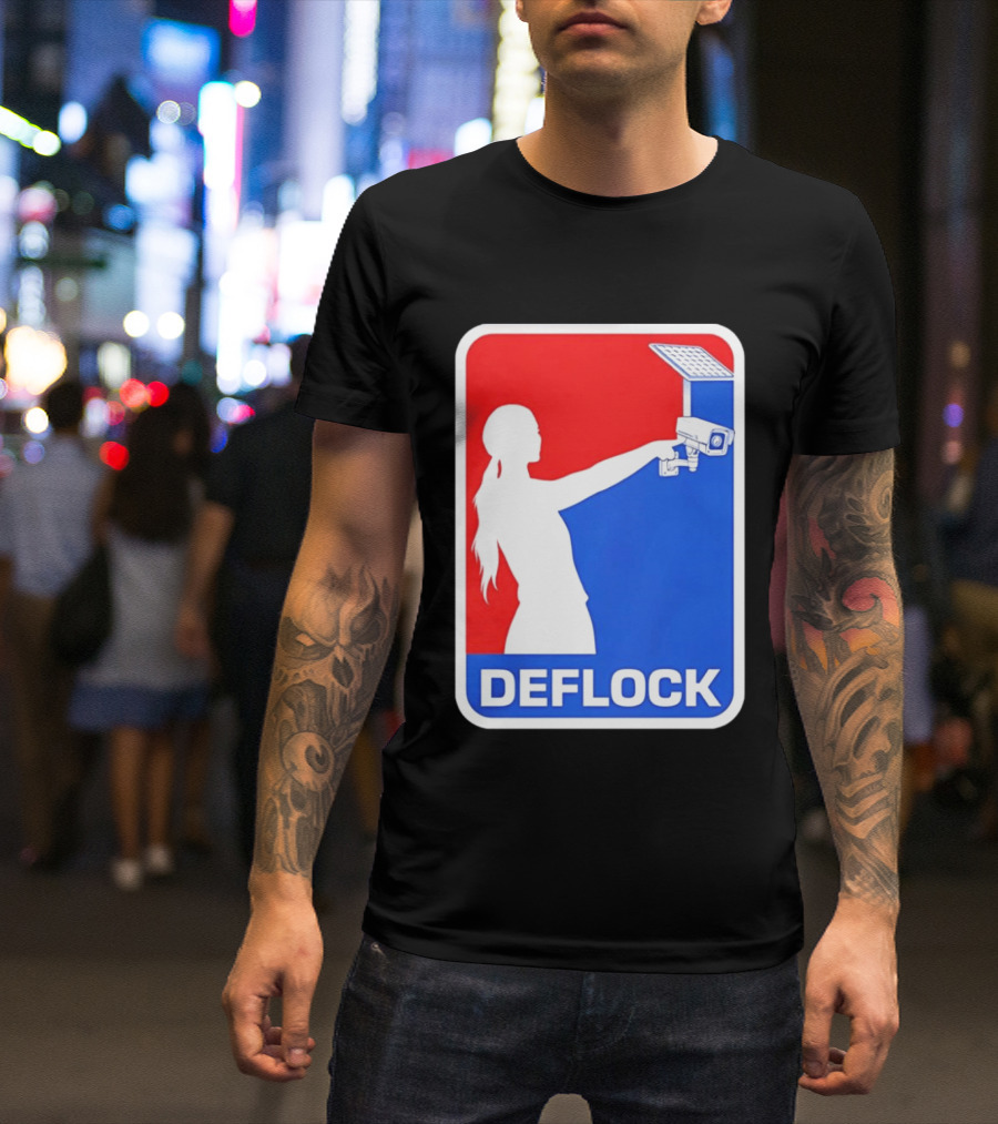 Deflock Woman Pointing At Security Camera T-Shirt