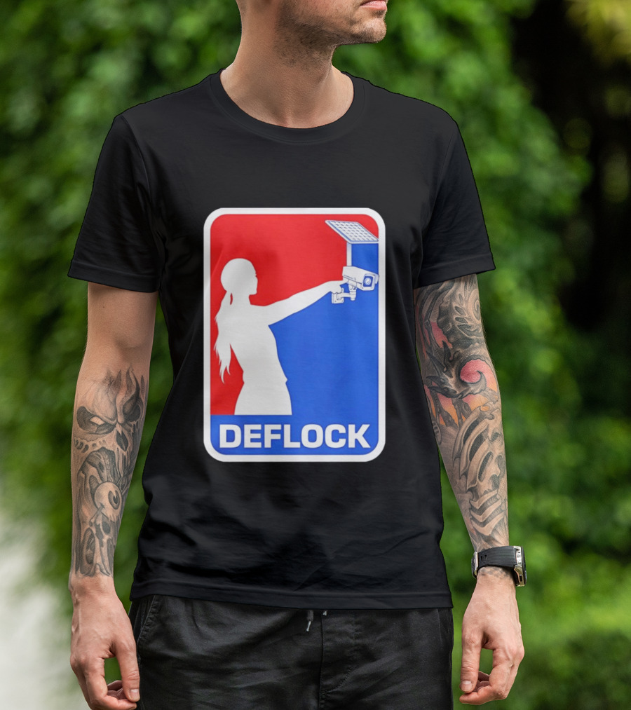 Deflock Woman Pointing At Security Camera T-Shirt