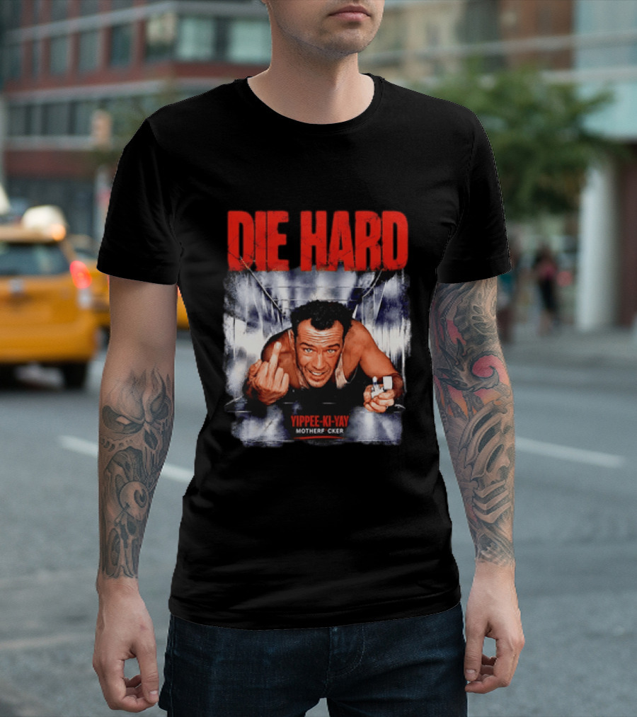 Die Hard 1988 Bruce Willis Yippee Ki Yay Motherfucker Iconic Action Movie Scene T-Shirt