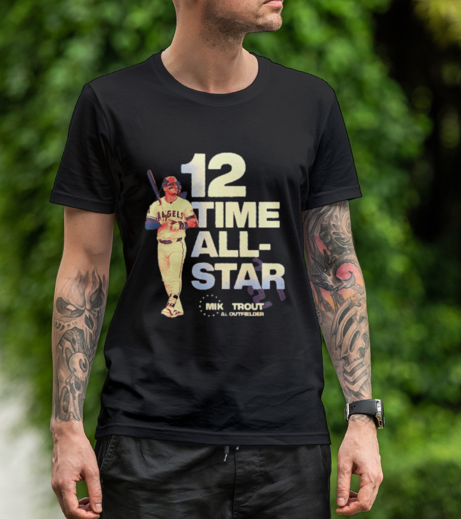 Mike Trout 12 Time All Star Los Angeles Angels MLB Baseball T-Shirt