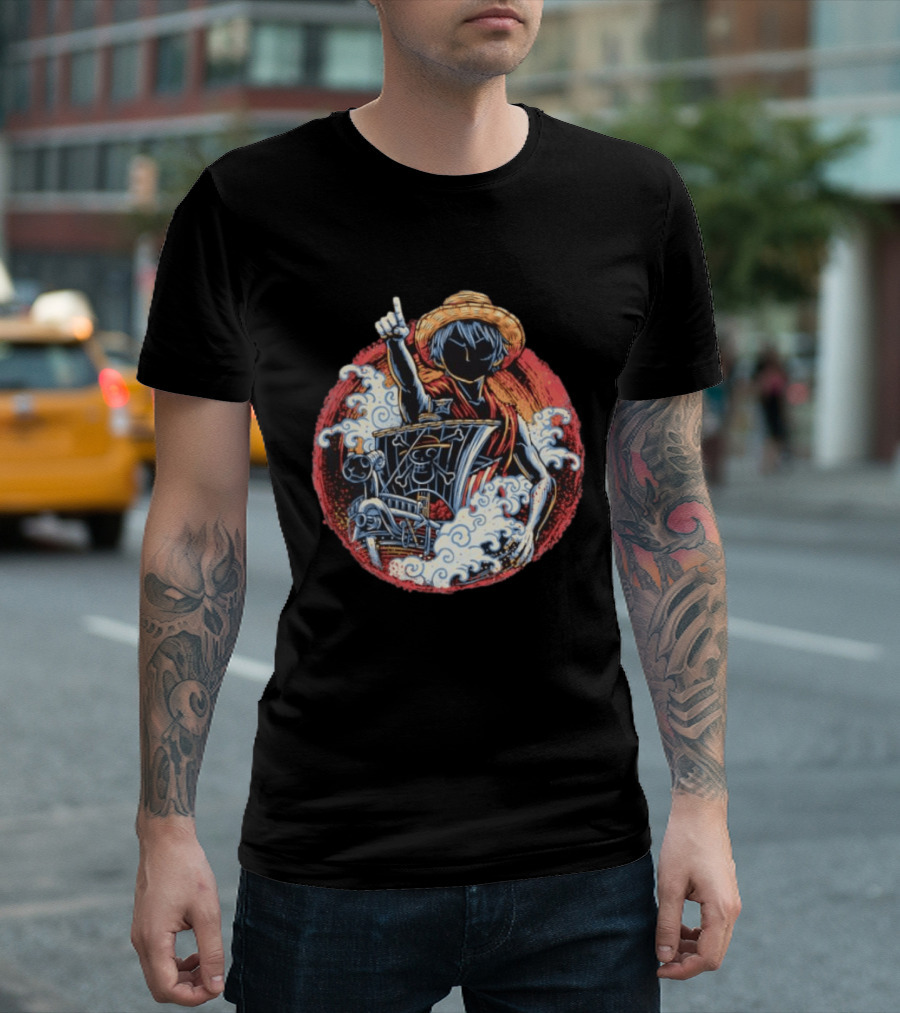 Monkey D Luffy Going Merry One Piece Anime Characters Pirate Ship Adventure T-Shirt