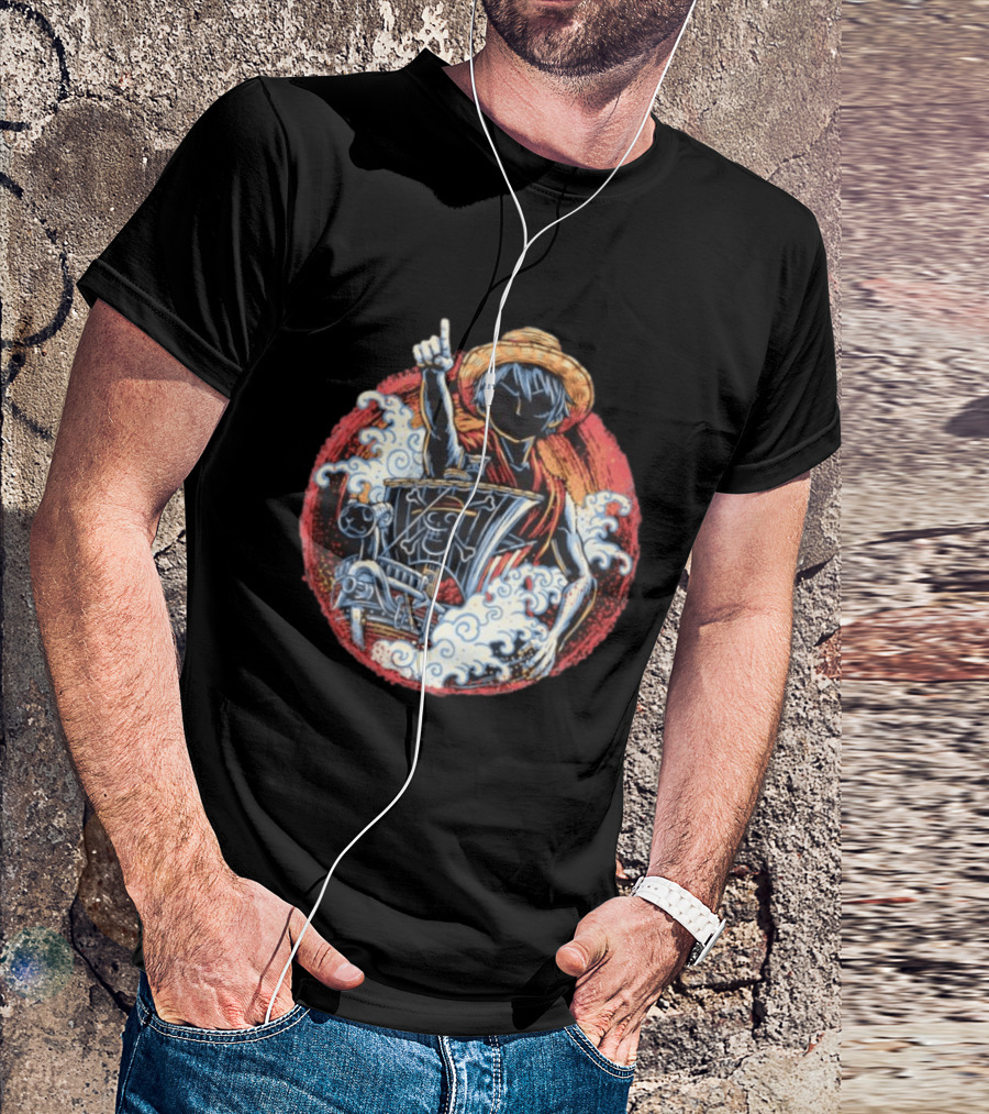Monkey D Luffy Going Merry One Piece Anime Characters Pirate Ship Adventure T-Shirt