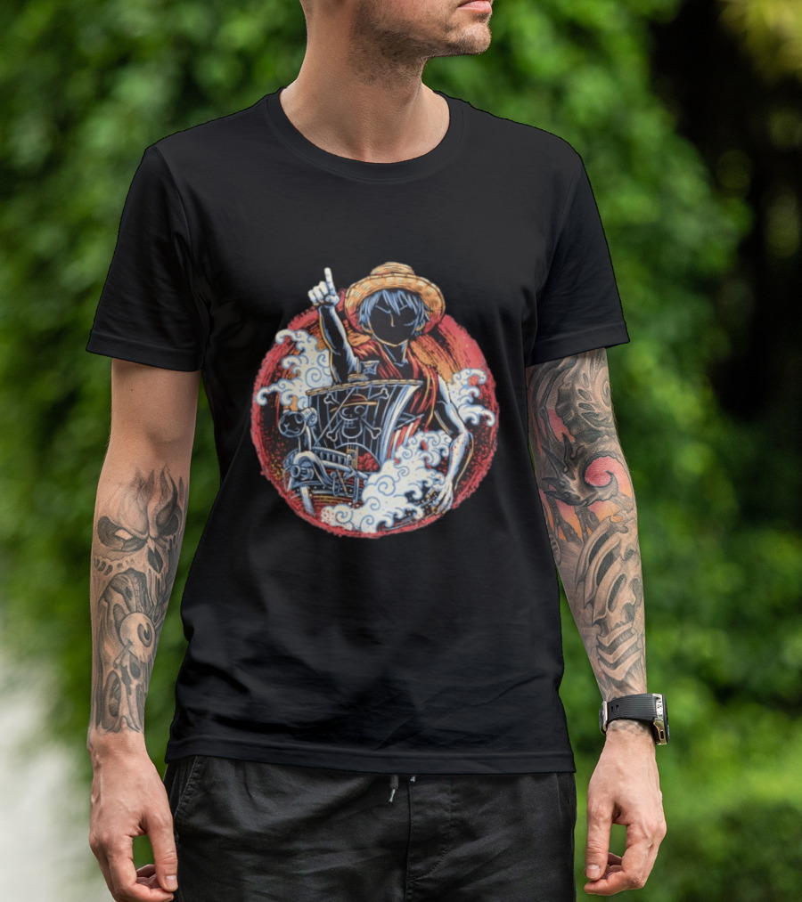 Monkey D Luffy Going Merry One Piece Anime Characters Pirate Ship Adventure T-Shirt