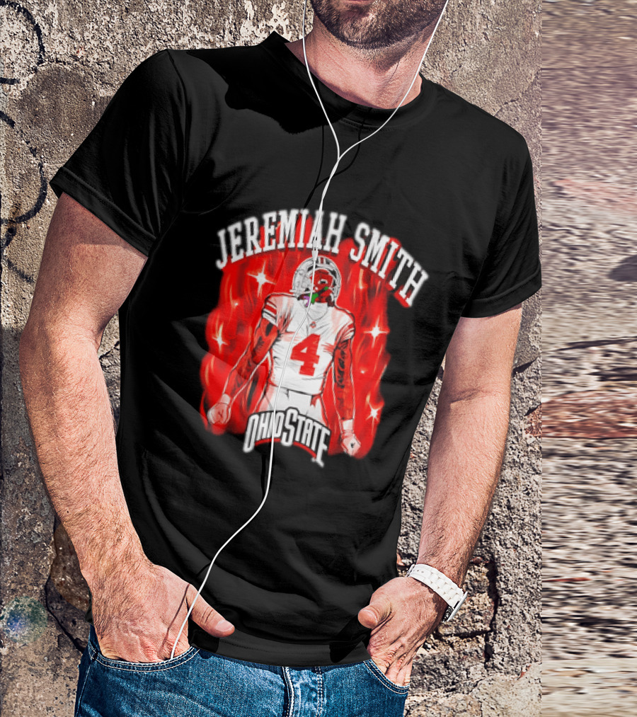 Jeremiah Smith Ohio State Buckeyes Number 4 Football Player T-Shirt