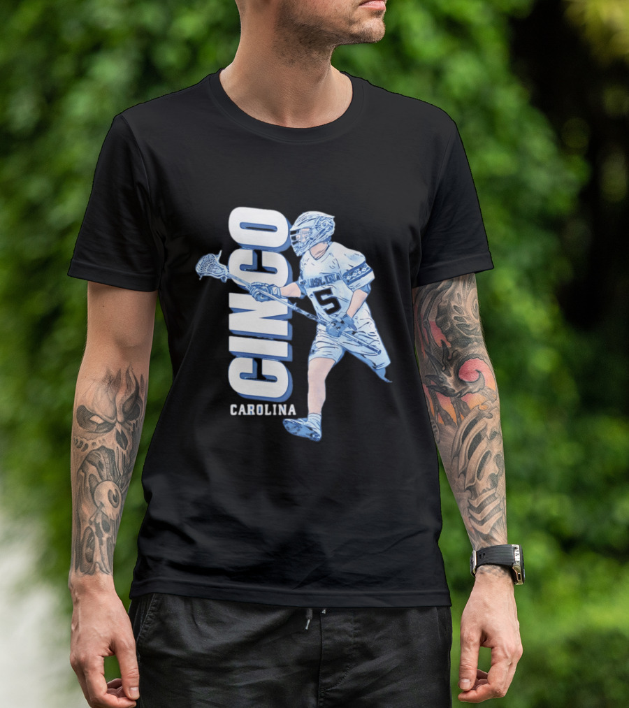 Cinco Carolina Peter Thomann Lacrosse Player Number 5 T-Shirt