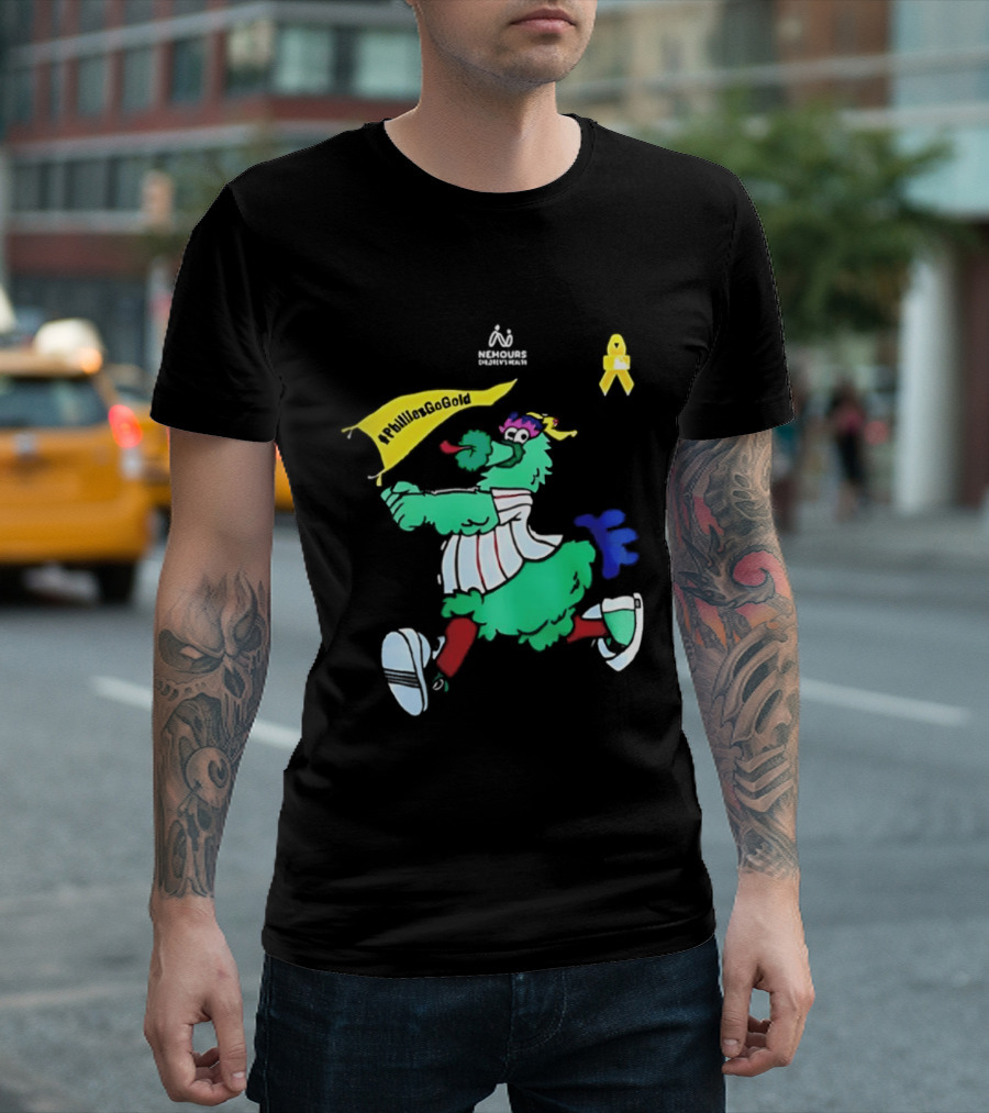 Philadelphia Phillies Go Gold Nemours Children's Health Phanatic Ribbon T-Shirt