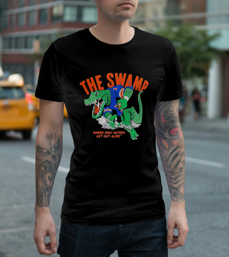 The Swamp Where Only Gators Get Out Alive Football Fandom T-Shirt