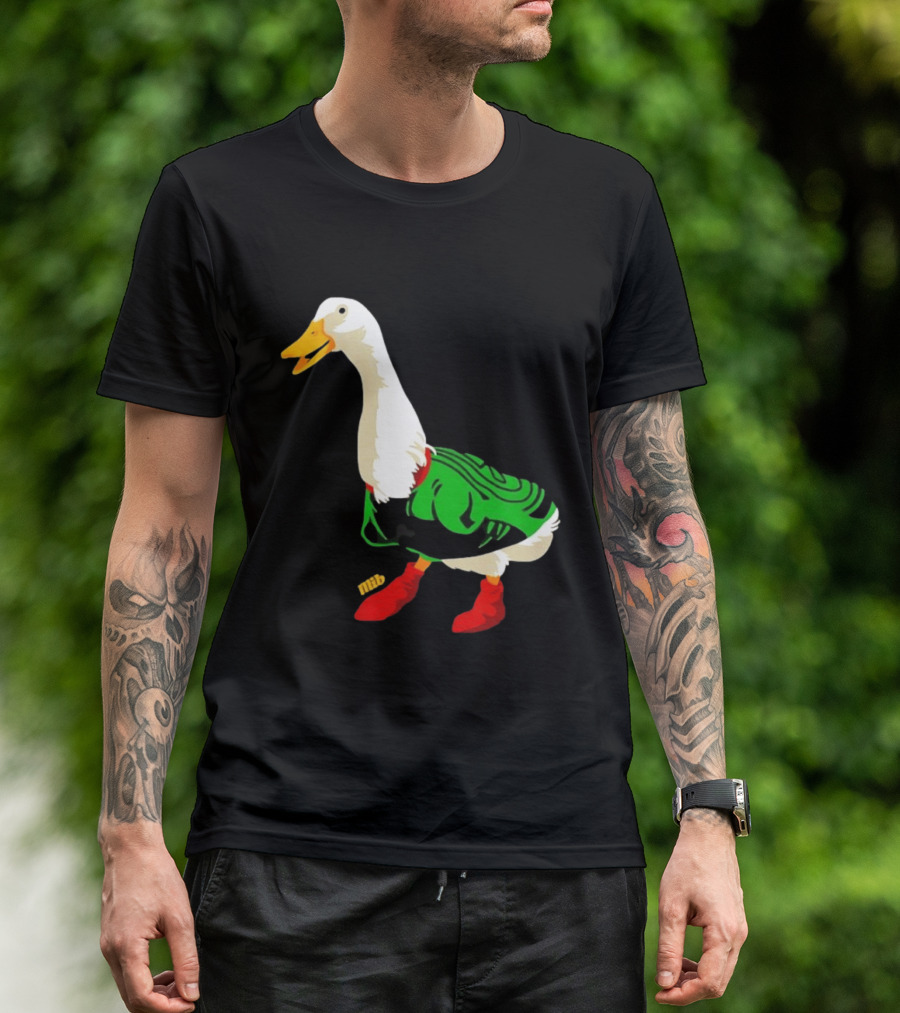 Y Si Si Duck Funny Quirky Cartoon Character In Bright Outfit T-Shirt