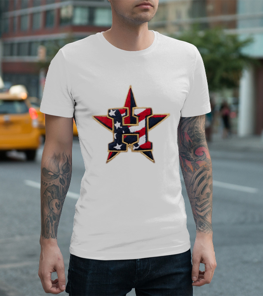 Astros Patriotic American Flag 2026 4th Of July Star H T-Shirt