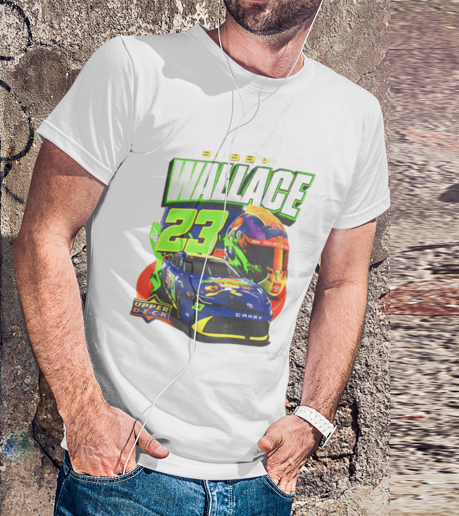Bubba Wallace 23XI Racing Upper Deck Collectibles NASCAR Camry Helmet T-Shirt