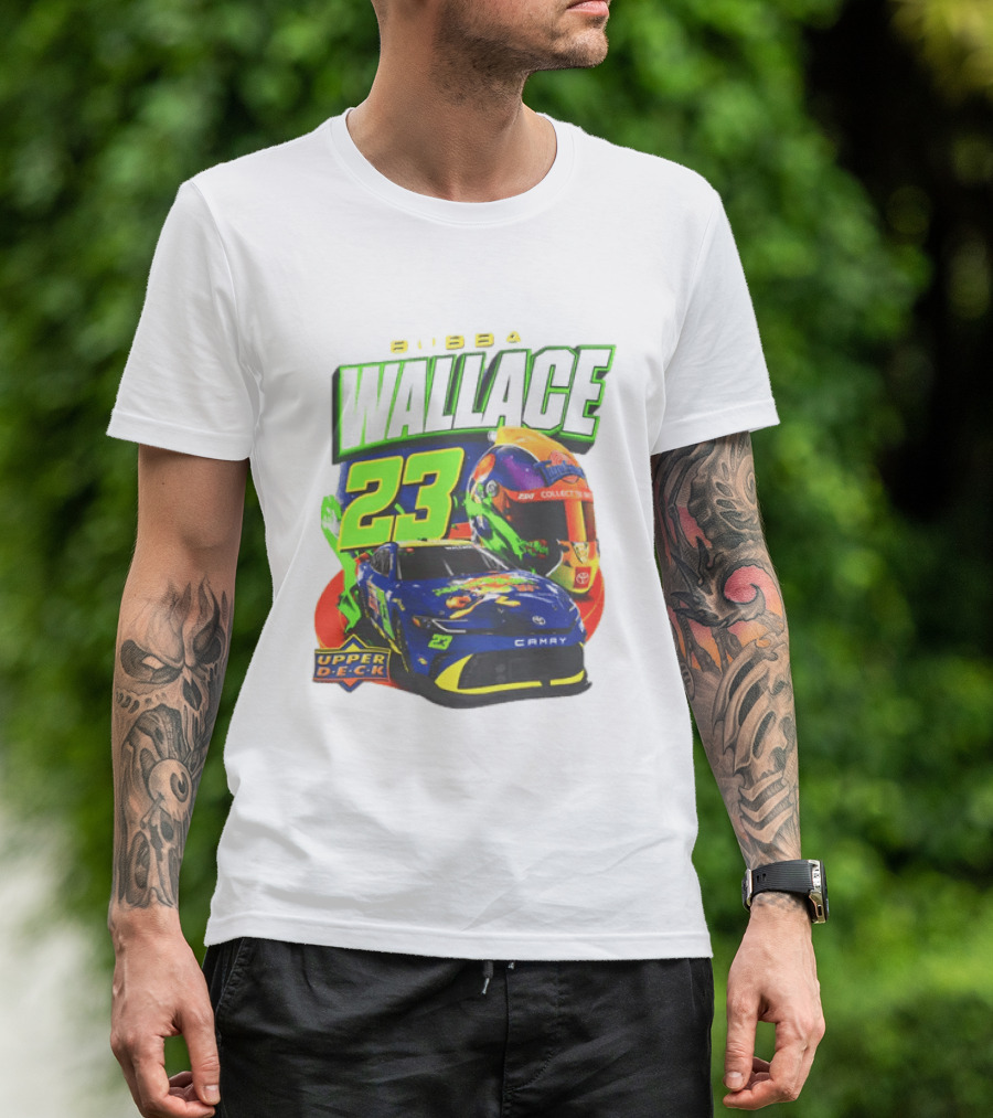 Bubba Wallace 23XI Racing Upper Deck Collectibles NASCAR Camry Helmet T-Shirt