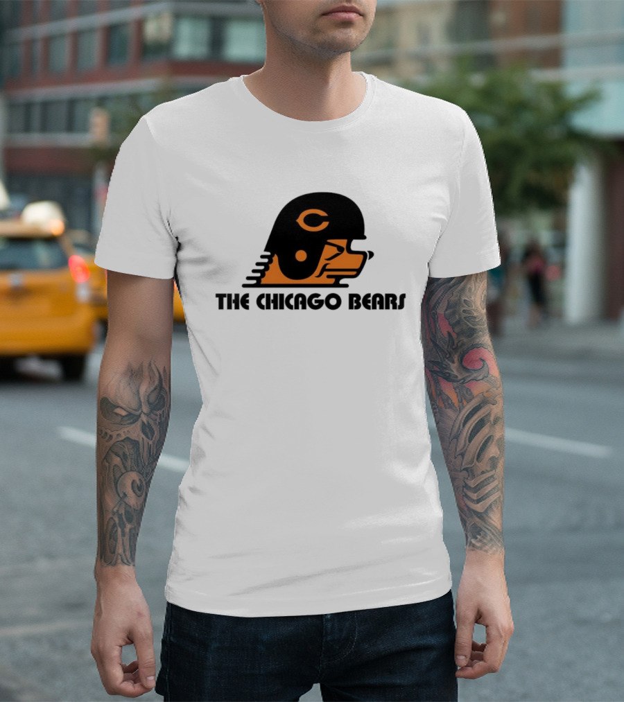 The Chicago Bears Helmet Logo And Balaclava T-Shirt