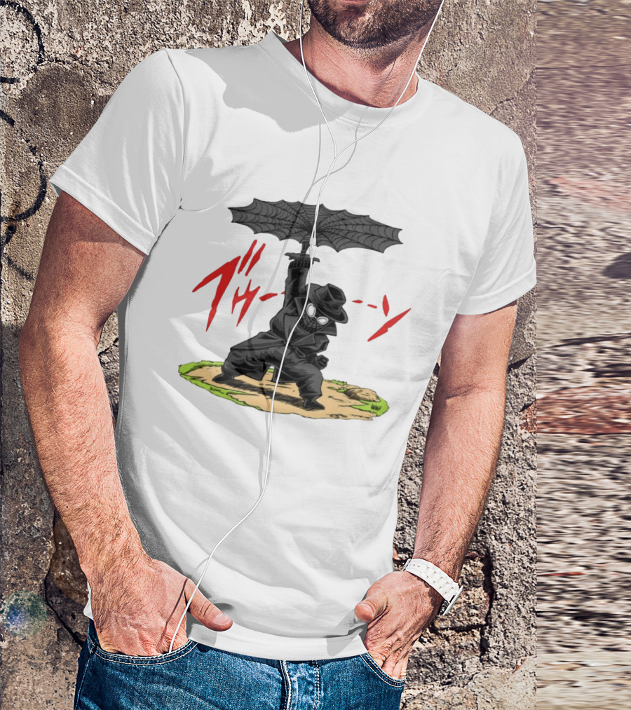 Spider Man Noir Marvel Comics Japanese Text Umbrella Scene T-Shirt