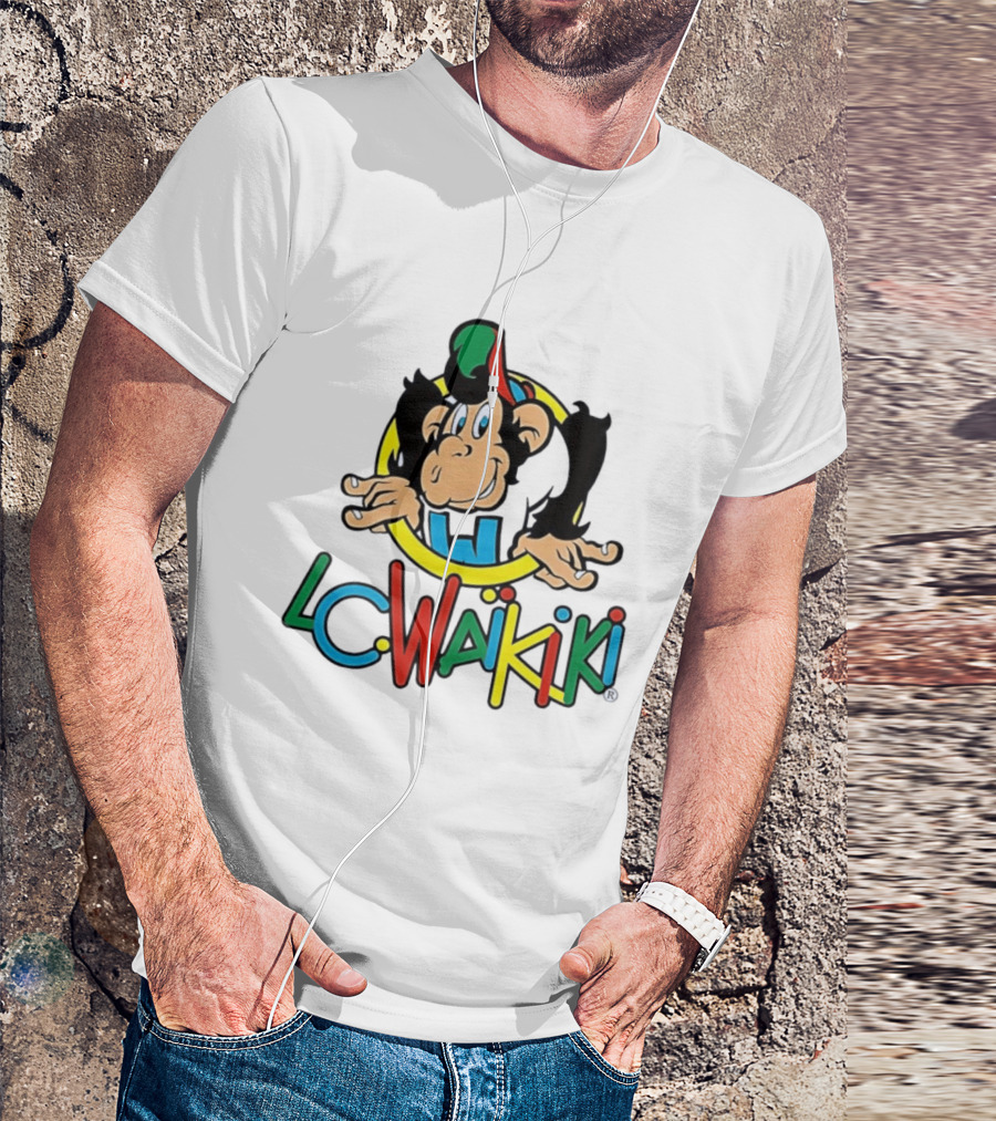 LC Waikiki Colorful Cartoon Monkey T-Shirt