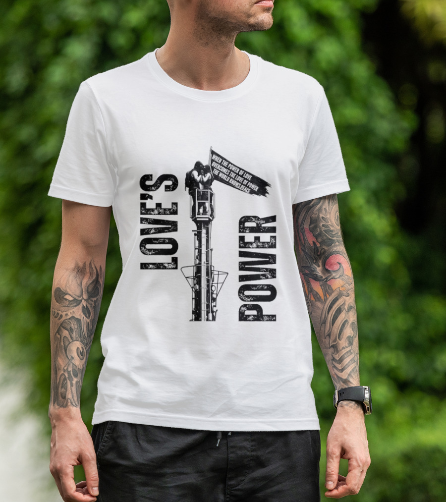 Love's Power Angela Nikolau And Ivan Beerkus Tower Embrace T-Shirt