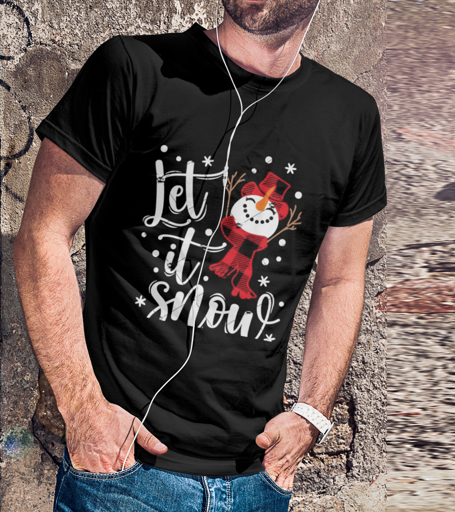 Let It Snow Red Snowman Christmas Magic T-Shirt