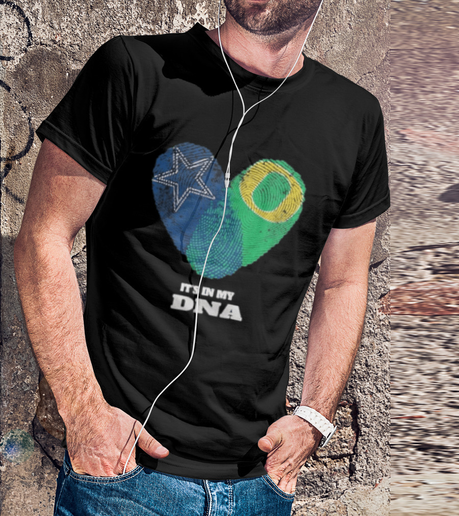 It's In My DNA Dallas Cowboys Oregon Ducks Heart Fingerprint T-Shirt