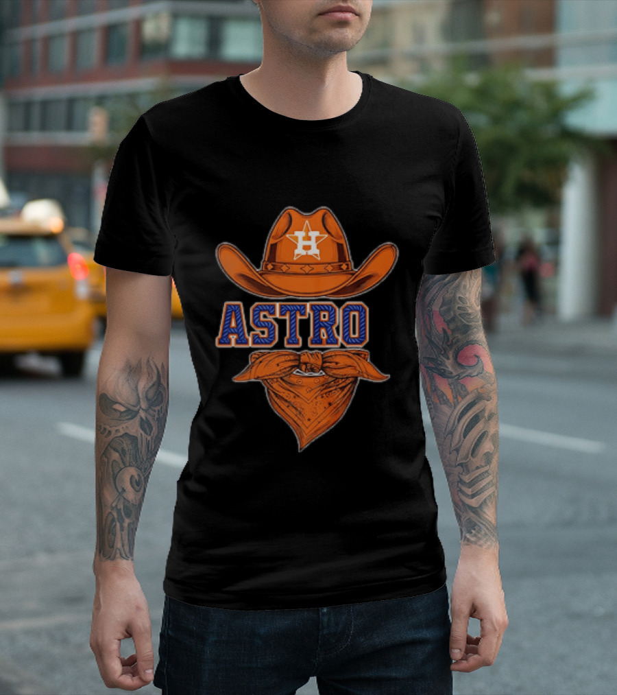 Houston Astros Cowboy Hat Bandana T-Shirt