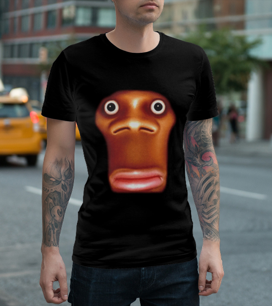 Stop Looking At Me Face Staring Meme Brown Expression T-Shirt