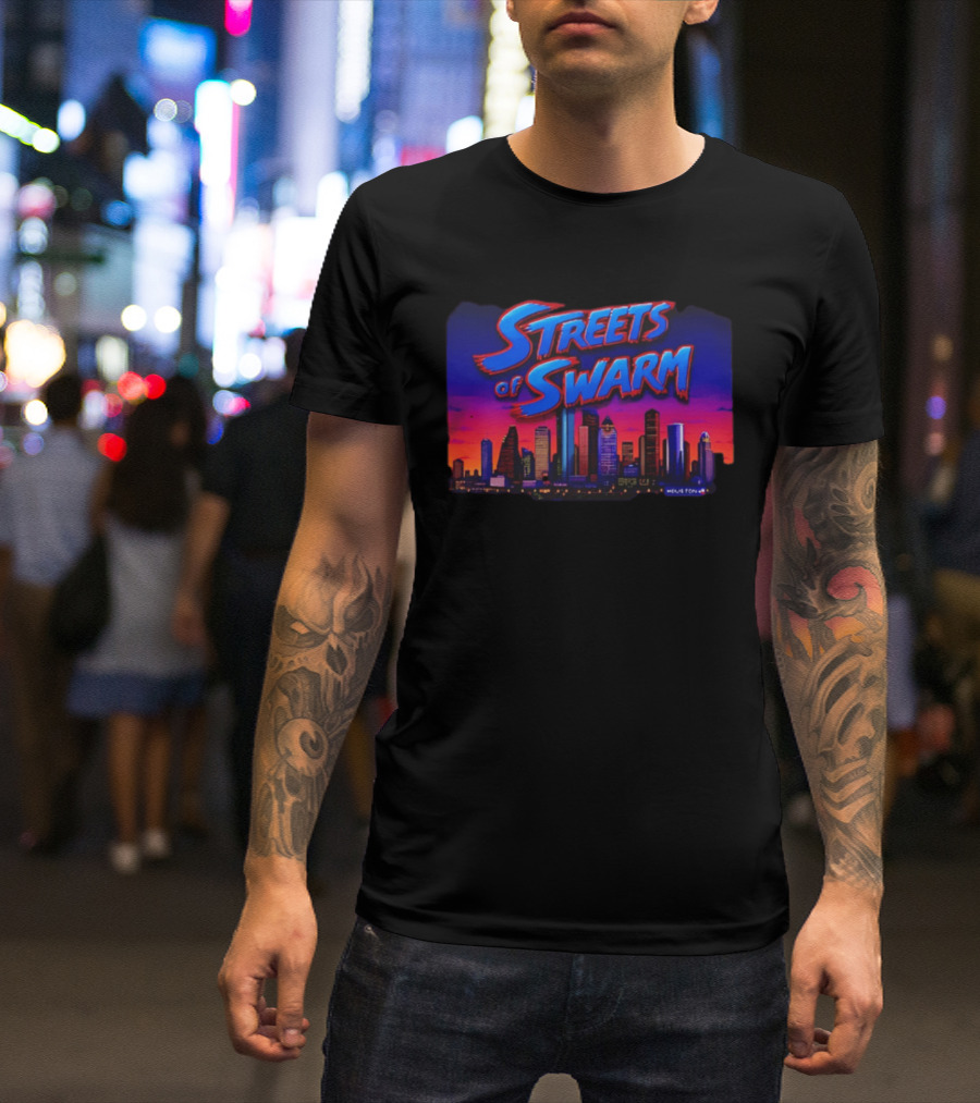 Streets Of Swarm Houston Texans Arcade Skyline Skyline T-Shirt