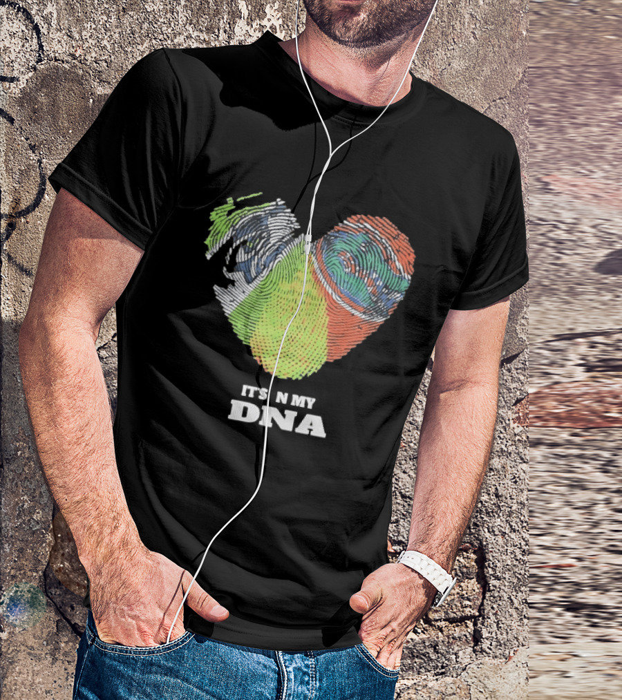 It's In My DNA Ireland And India Fingerprint Heart T-Shirt