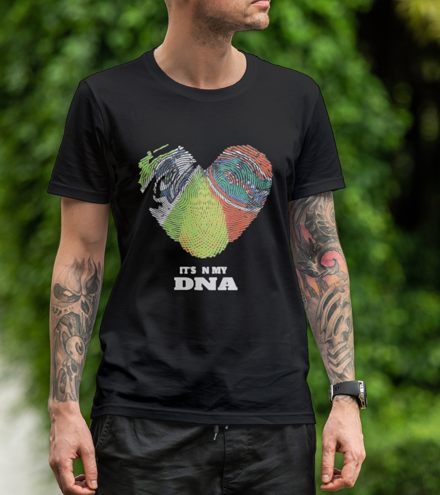 It's In My DNA Ireland And India Fingerprint Heart T-Shirt