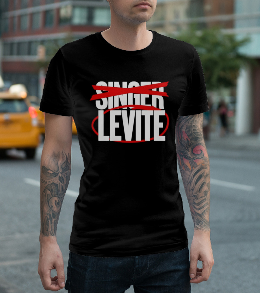 LEVITE Not SINGER Red Crossed Out T-Shirt