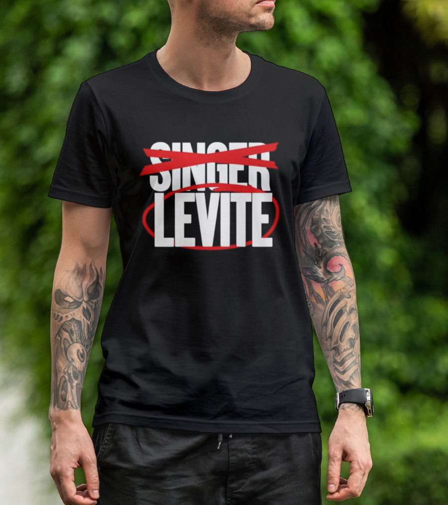LEVITE Not SINGER Red Crossed Out T-Shirt
