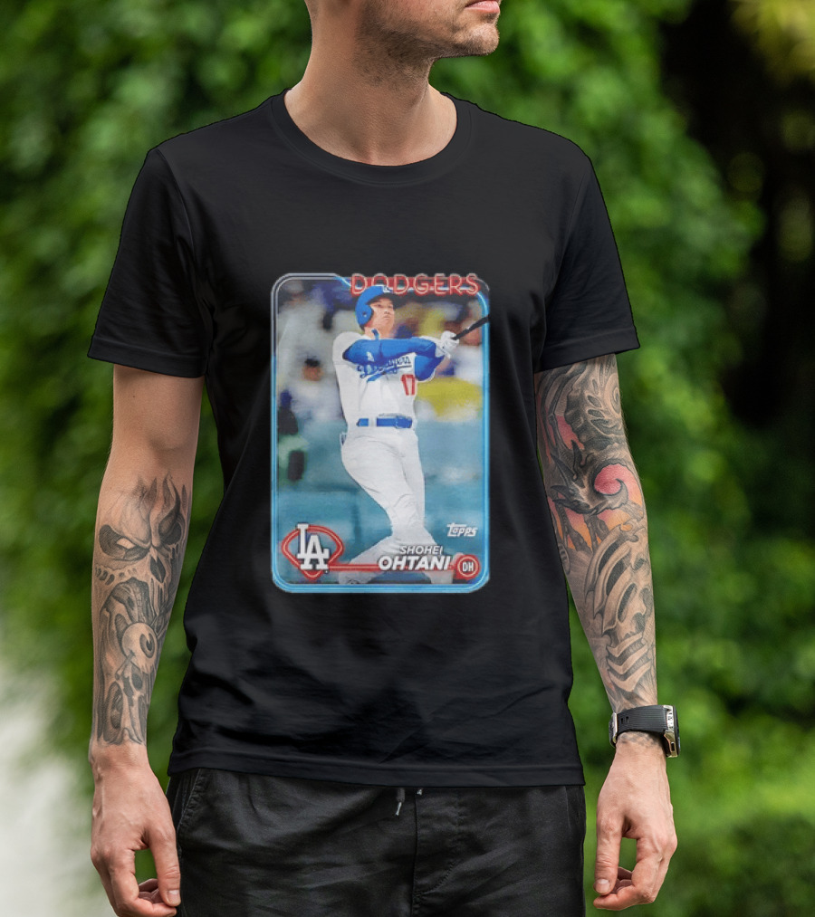 Topps Shohei Ohtani LA Dodgers Batter Neon Script T-Shirt