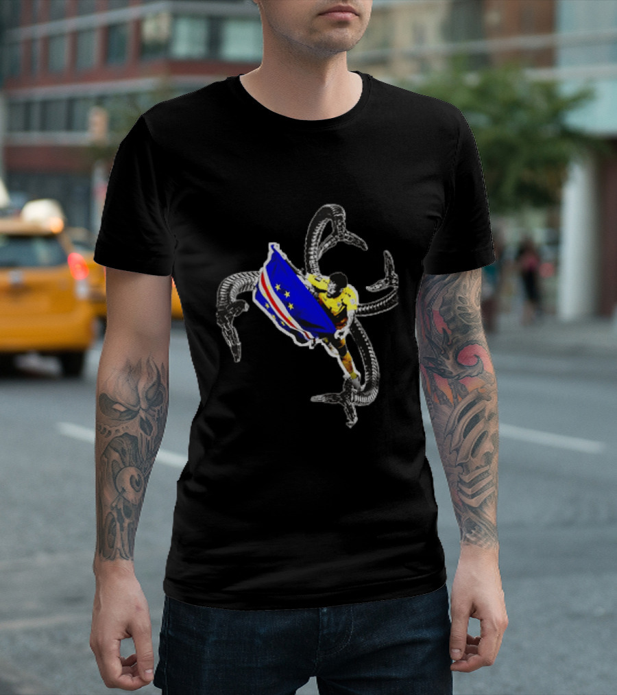 Vozinha Cape Verde National Team Doctor Octopus Mashup Soccer Flag Combination T-Shirt