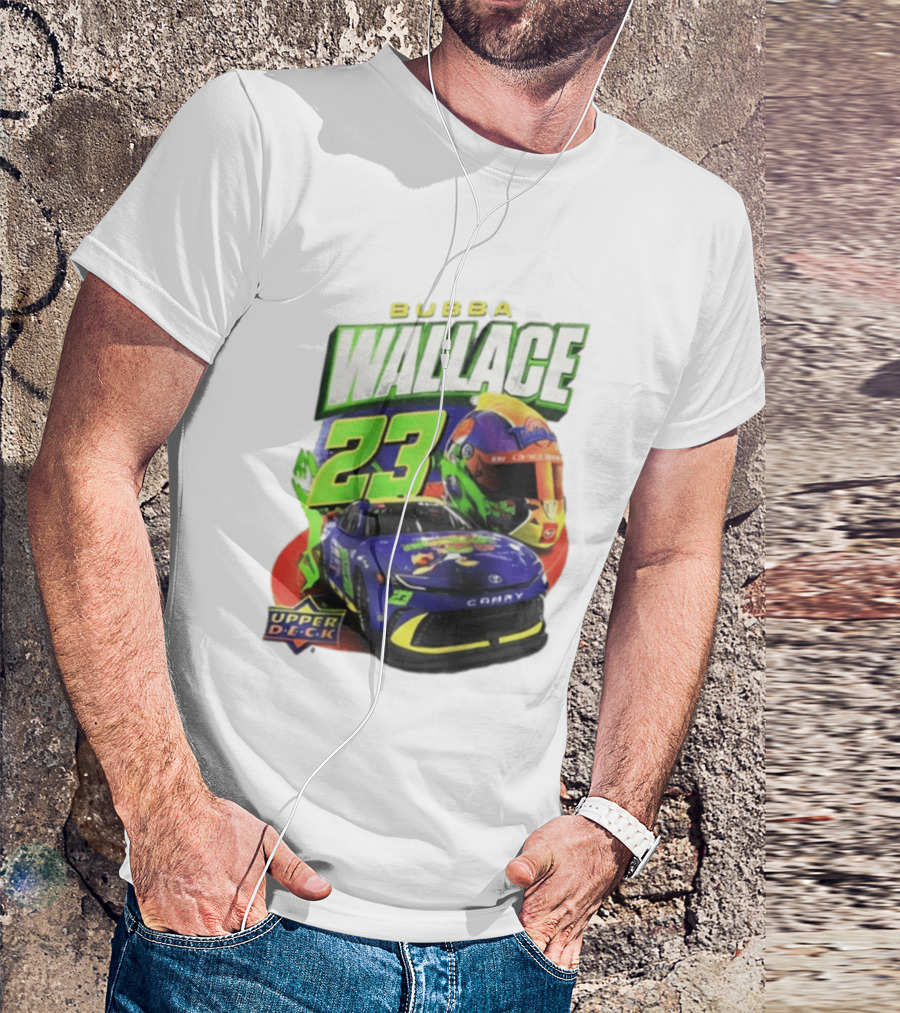 Space Jam's 30th Anniversary Bubba Wallace 23 Upper Deck Racing Car Helmet T-Shirt