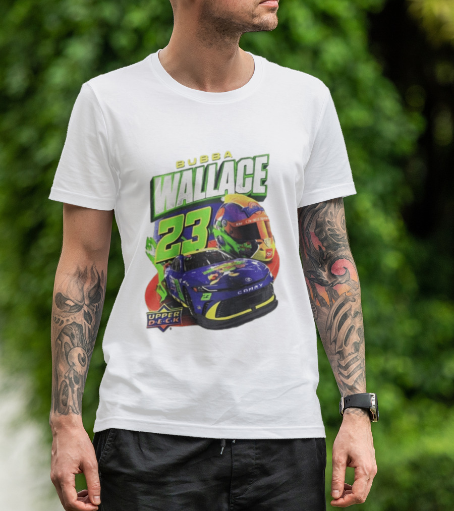 Space Jam's 30th Anniversary Bubba Wallace 23 Upper Deck Racing Car Helmet T-Shirt