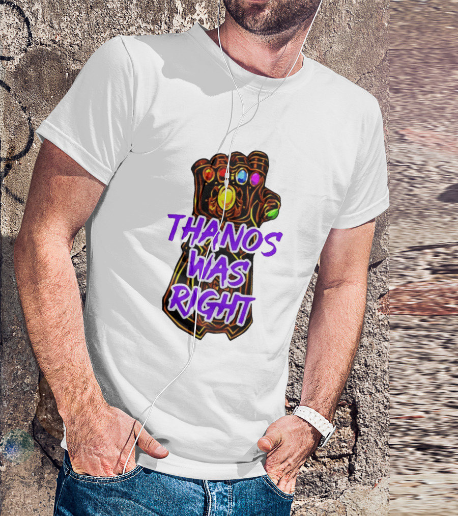 Thanos Was Right Marvel Infinity Gauntlet Bold Purple T-Shirt