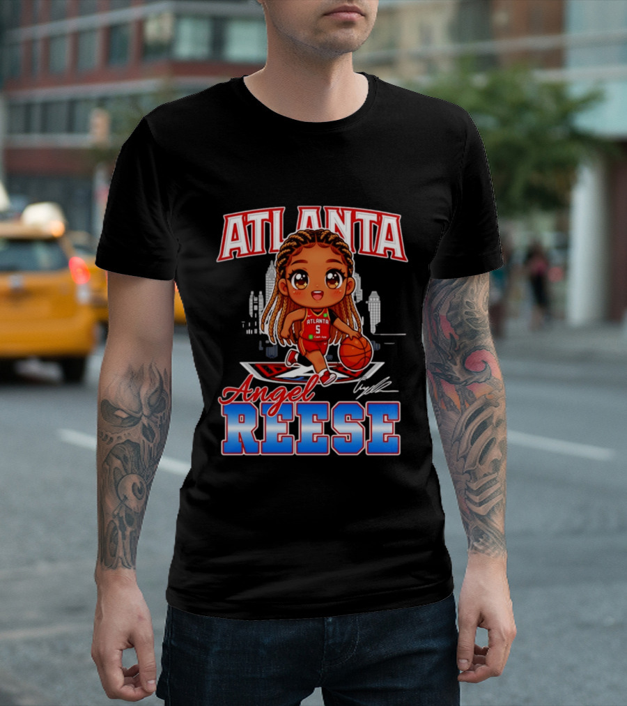 Atlanta Angel Reese Caricature Basketball Player Cartoon T-Shirt
