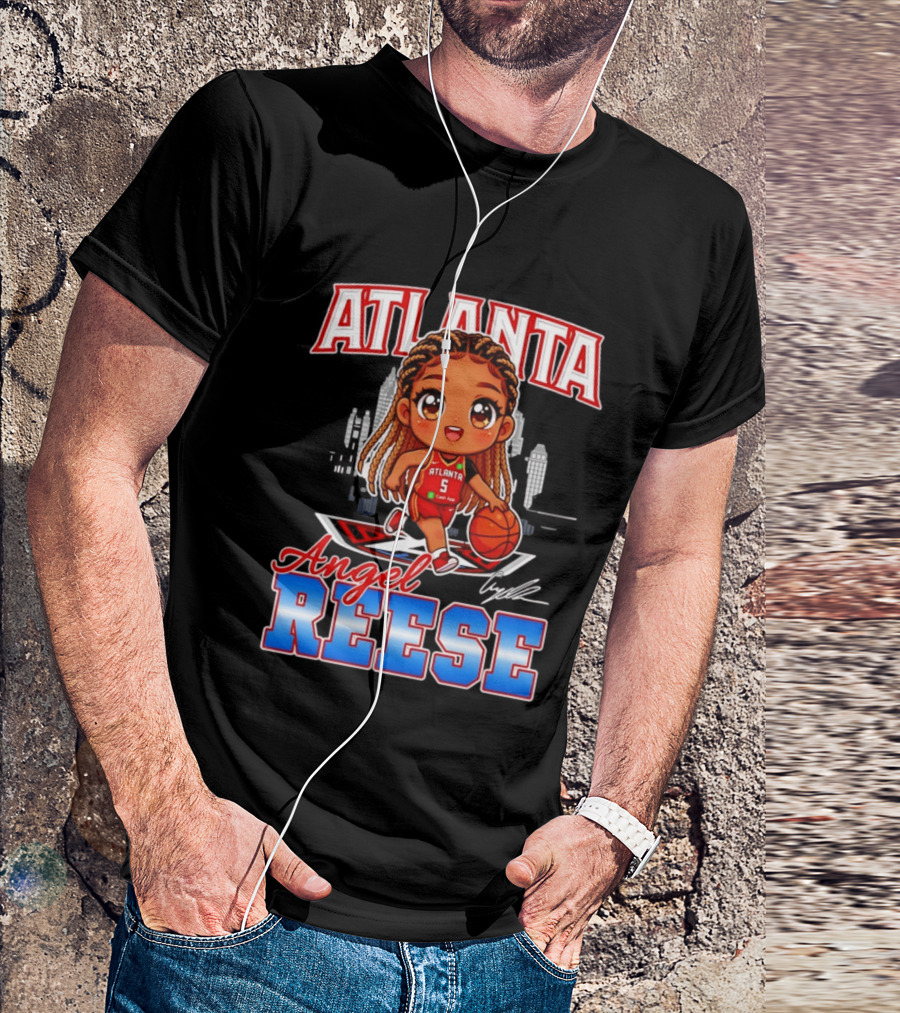 Atlanta Angel Reese Caricature Basketball Player Cartoon T-Shirt