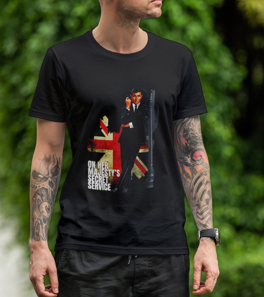 James Bond On Her Majesty's Secret Service British Flag Spy T-Shirt