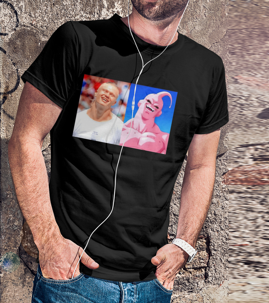 Erling Haaland Majin Buu Dragon Ball Z Comparison T-Shirt