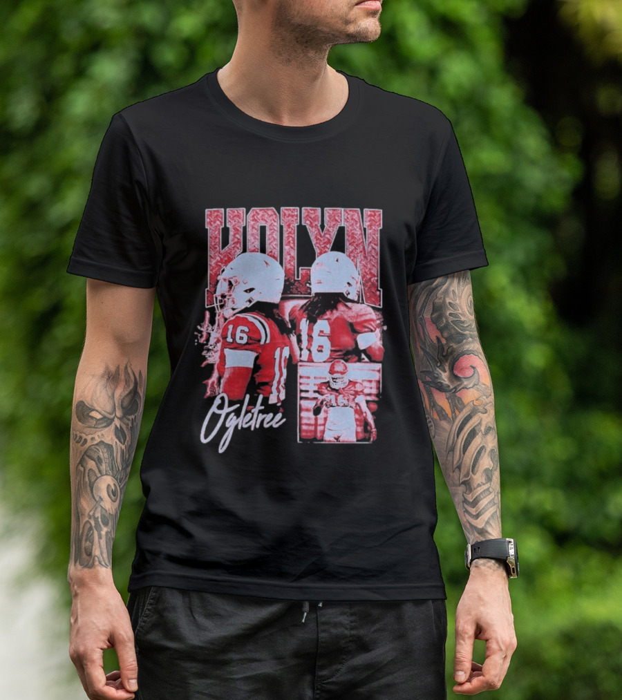 Kolyn Ogletree Number 16 Football Action Georgia Bulldogs T-Shirt