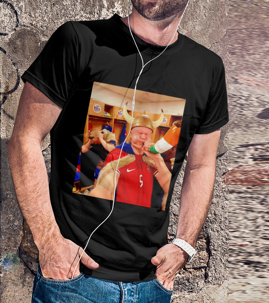 Erling Haaland Norway No 9 Viking Football Celebration Locker Room T-Shirt