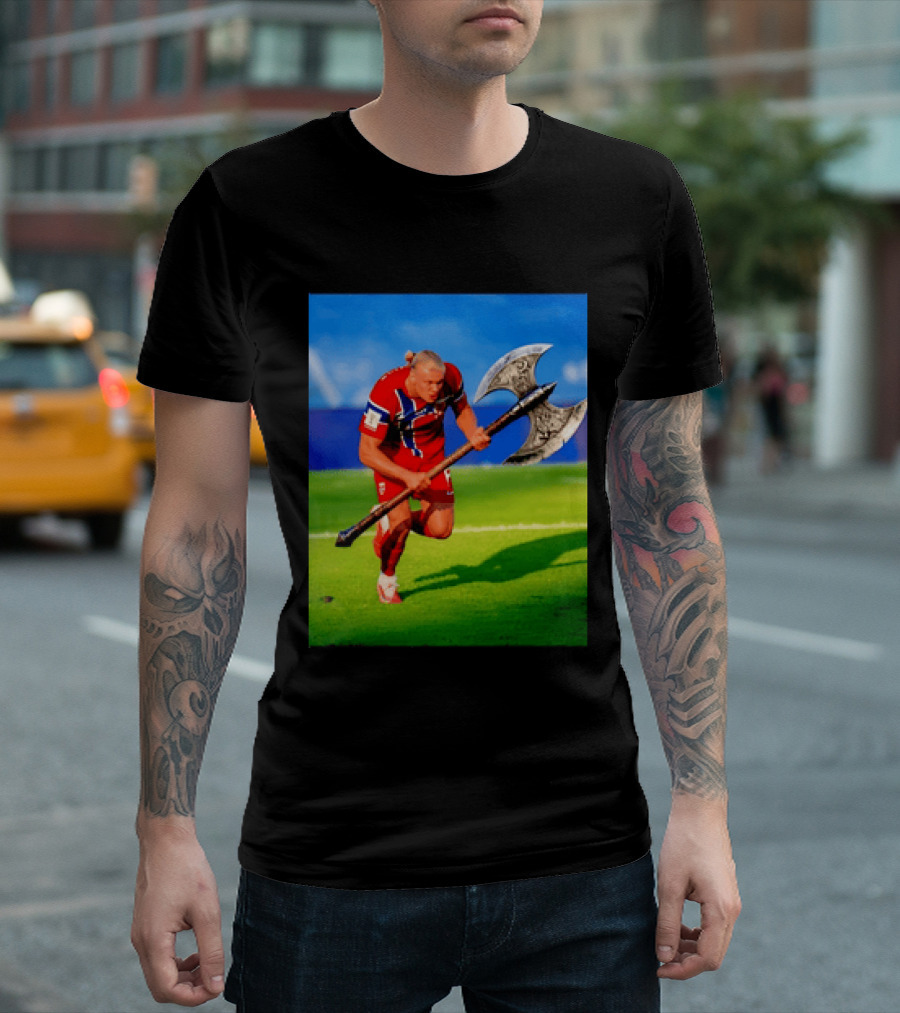 Erling Haaland Norway Viking Warrior Meme Football Team T-Shirt