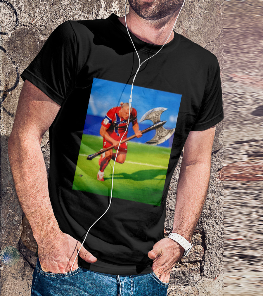 Erling Haaland Norway Viking Warrior Meme Football Team T-Shirt