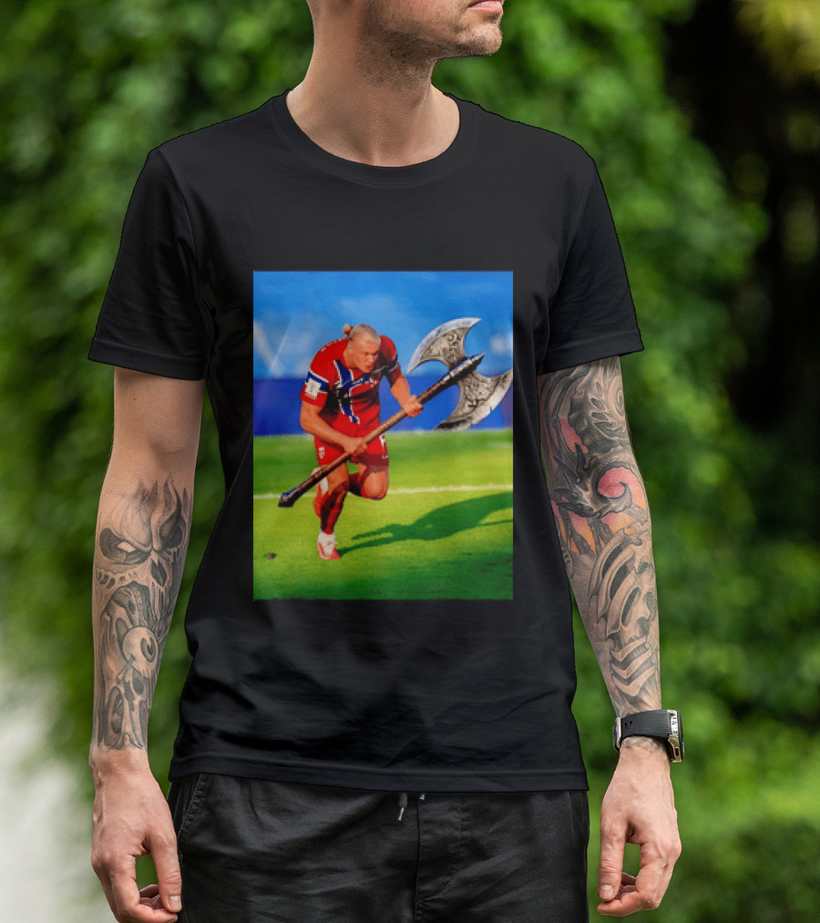 Erling Haaland Norway Viking Warrior Meme Football Team T-Shirt