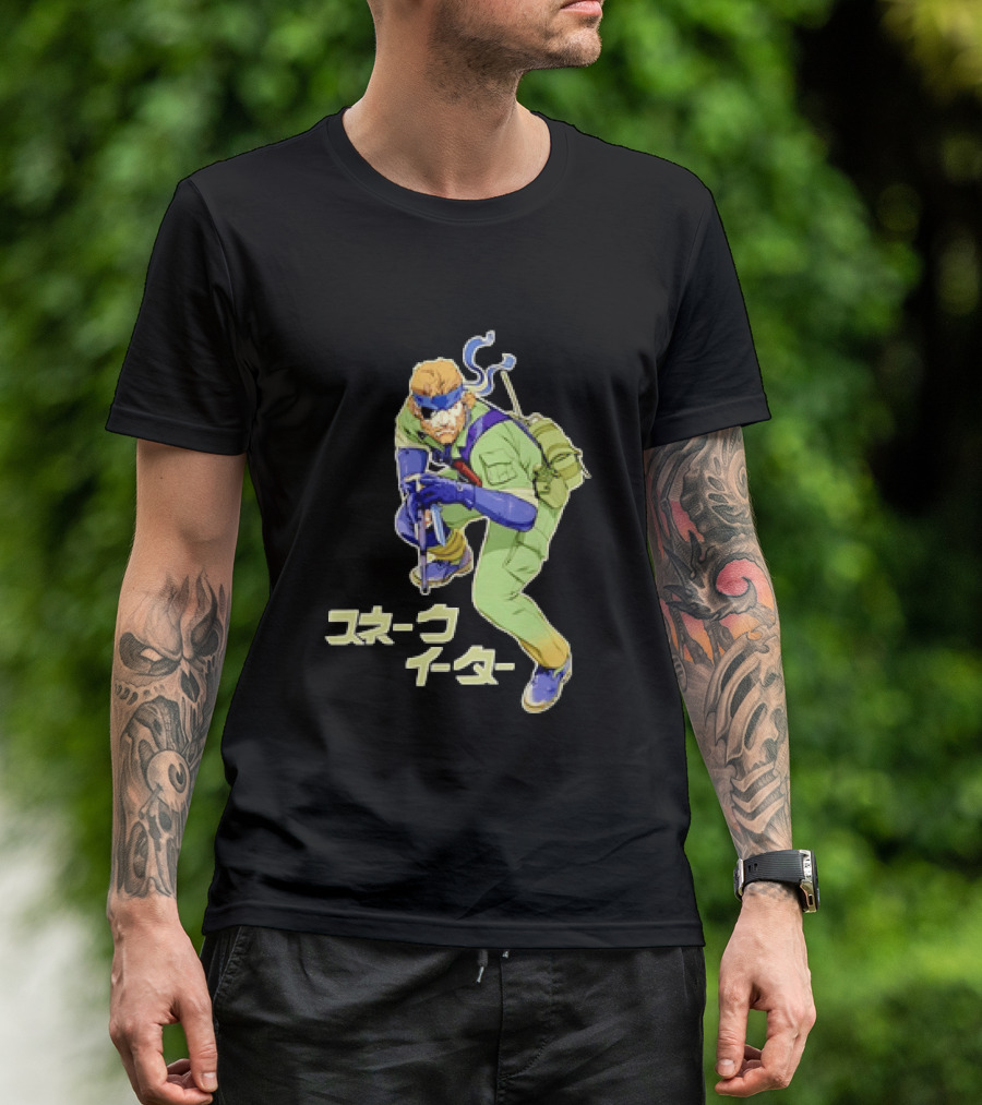 Naked Snake Metal Gear Solid Snake Eater Crouching Pose Japanese T-Shirt