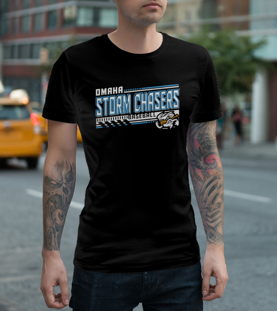 Omaha Storm Chasers Baseball Team Mascot Batting Theme Vintage Sports T-Shirt
