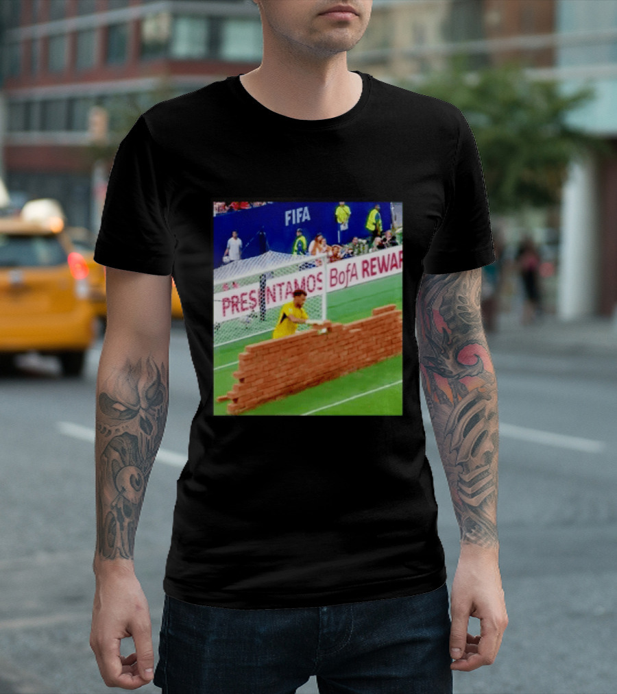 Vozinha Cape Verde FIFA Goalkeeper Meme Brick Wall Soccer Humor T-Shirt