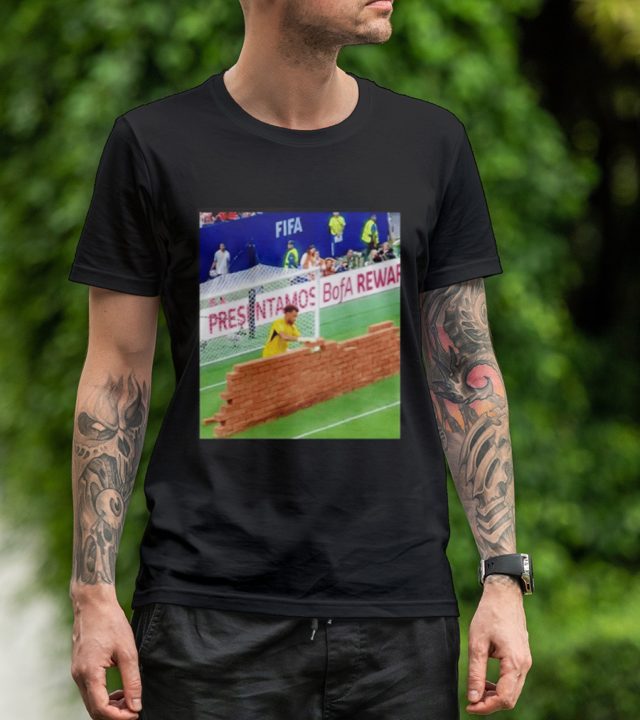 Vozinha Cape Verde FIFA Goalkeeper Meme Brick Wall Soccer Humor T-Shirt