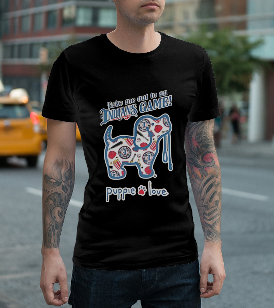 Puppie Love Take Me Out To An Indianapolis Indians Game Fun Baseball Outfit T-Shirt