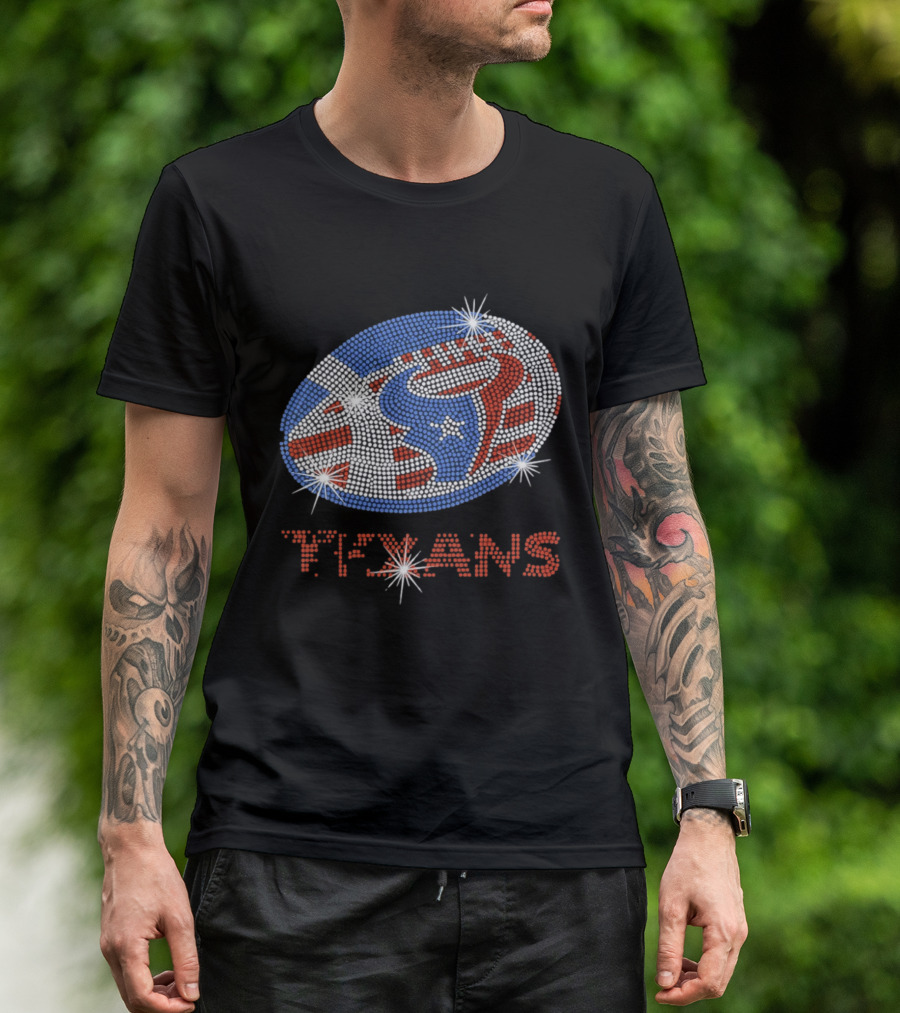 Texans Football Rhinestone Sparkle Team T-Shirt
